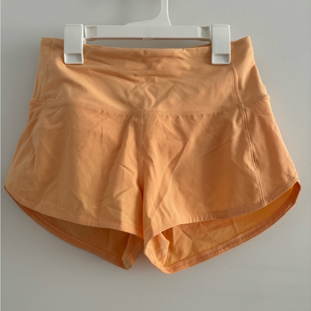 LULULEMON SPEED UP SHORTS!! LIGHT ORANGE COLOR